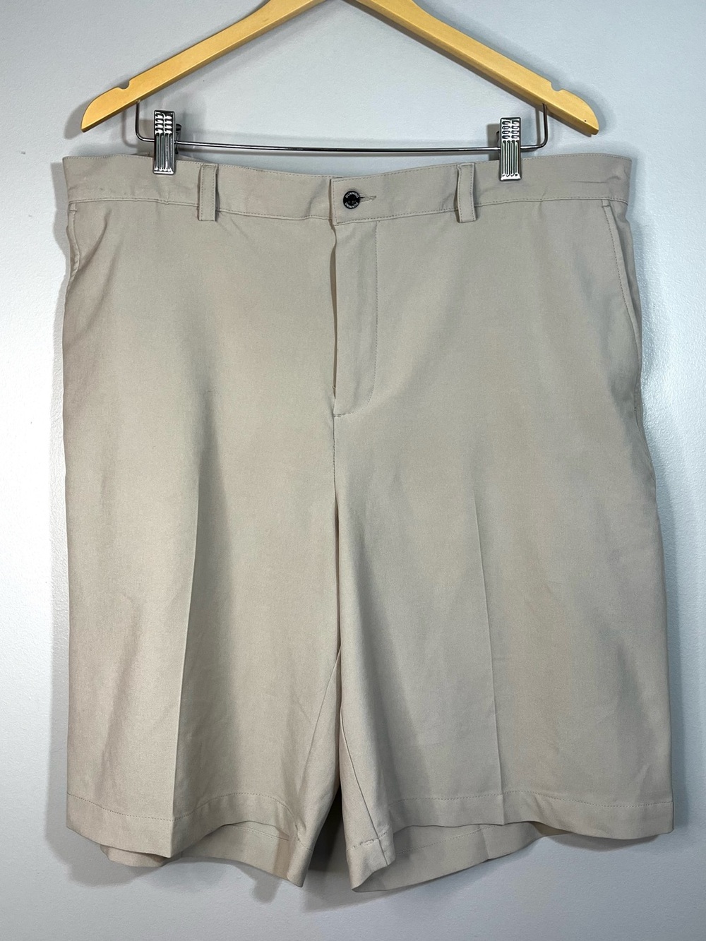 Dunning Tan Flat Front Tailored Performance Golf Shorts Men’s 38